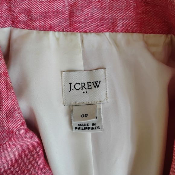 J Crew Blazer 00 Schoolboy Linen Blend Two Button Office‎ Preppy Work Corp - Picture 6 of 16